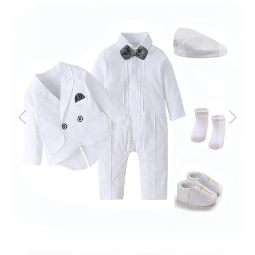 Baby boy baptism outfit
